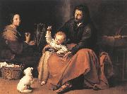 MURILLO, Bartolome Esteban The Holy Family sgh oil on canvas